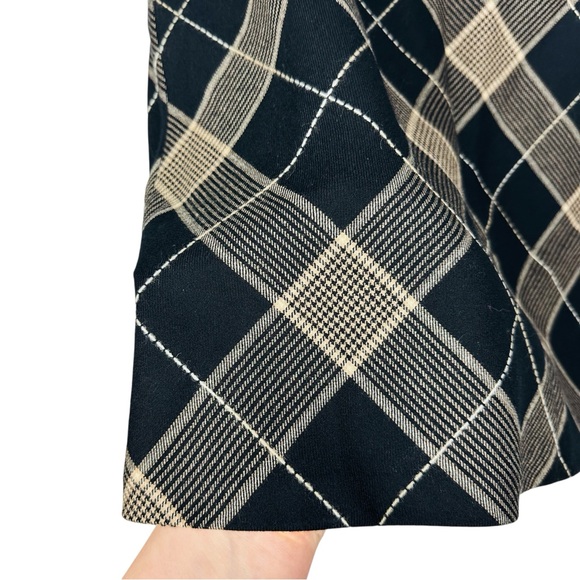 Ann Taylor LOFT Y2K Plaid Wool A Lined Lightweight Cottagecore Skirt Black Tan - Picture 7 of 10